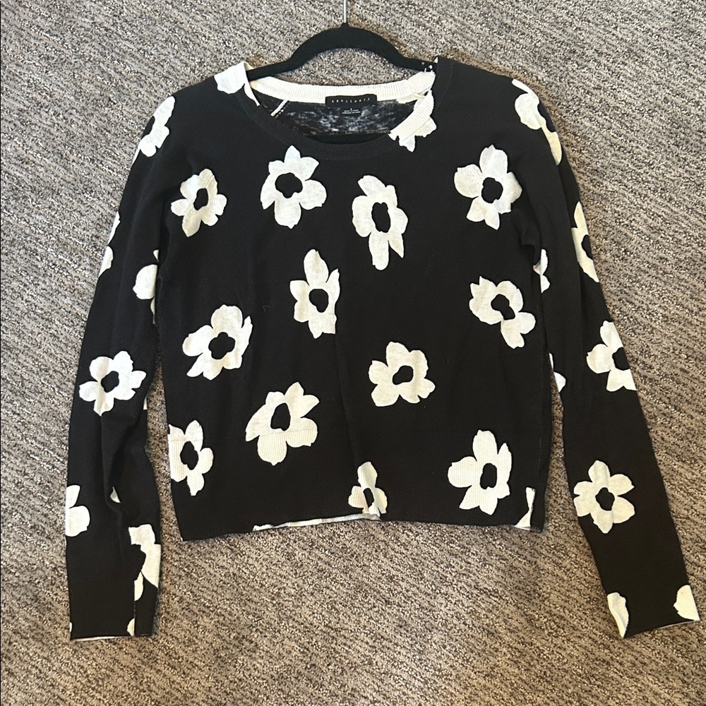 Sanctuary Black and White Floral Sweater